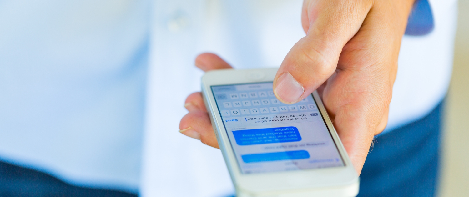 Man using smart phone, Texting