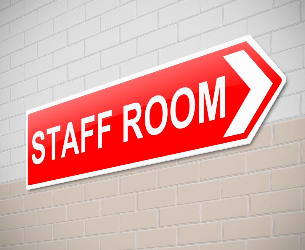 Staff room sign.